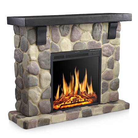 Edendirect 48.43'' 750/1500W Heater, 7 Flame Brightness, Multi-Color Freestanding Electric Fireplace Y4928+Y926M